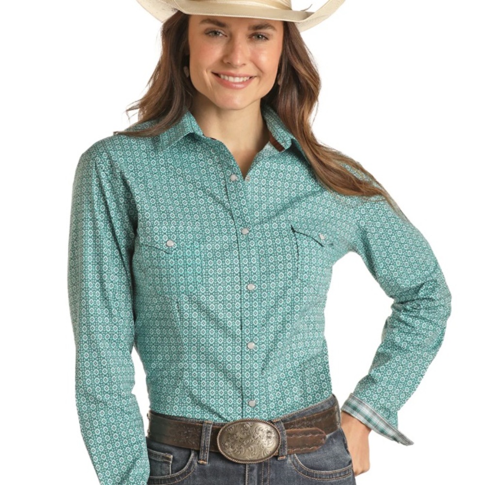 Panhandle Slim | Ladies Western Tech Snap Shirt  | Sz L